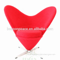 Modern Red Fabric Color Heart cone Leisure Chair